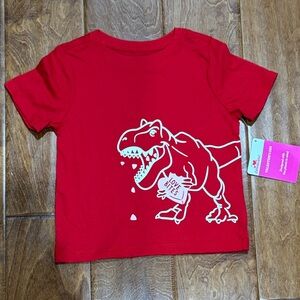 NWT Size 2T Way to Celebrate Red Dinosaur Graphic T-Shirt